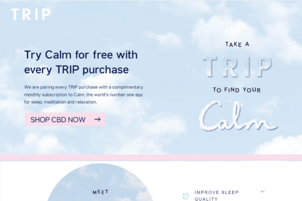 Calm x TRIP partnership offer